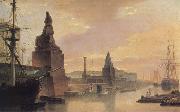 unknow artist The Neva Embankment Near The Academy of Arts oil painting on canvas